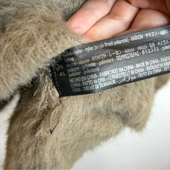 Zara Faux Fur Turtleneck Sweater Tan 4219/101 - Picture 4 of 6